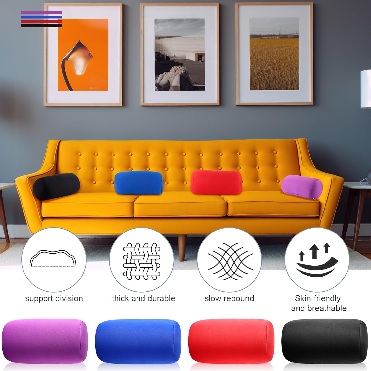 4 almohadas cilíndricas de microperlas para el cuello, almohada cilíndrica de tubo suave y blando, para dormir, sofá, cama, hogar, viajes, cabeza,