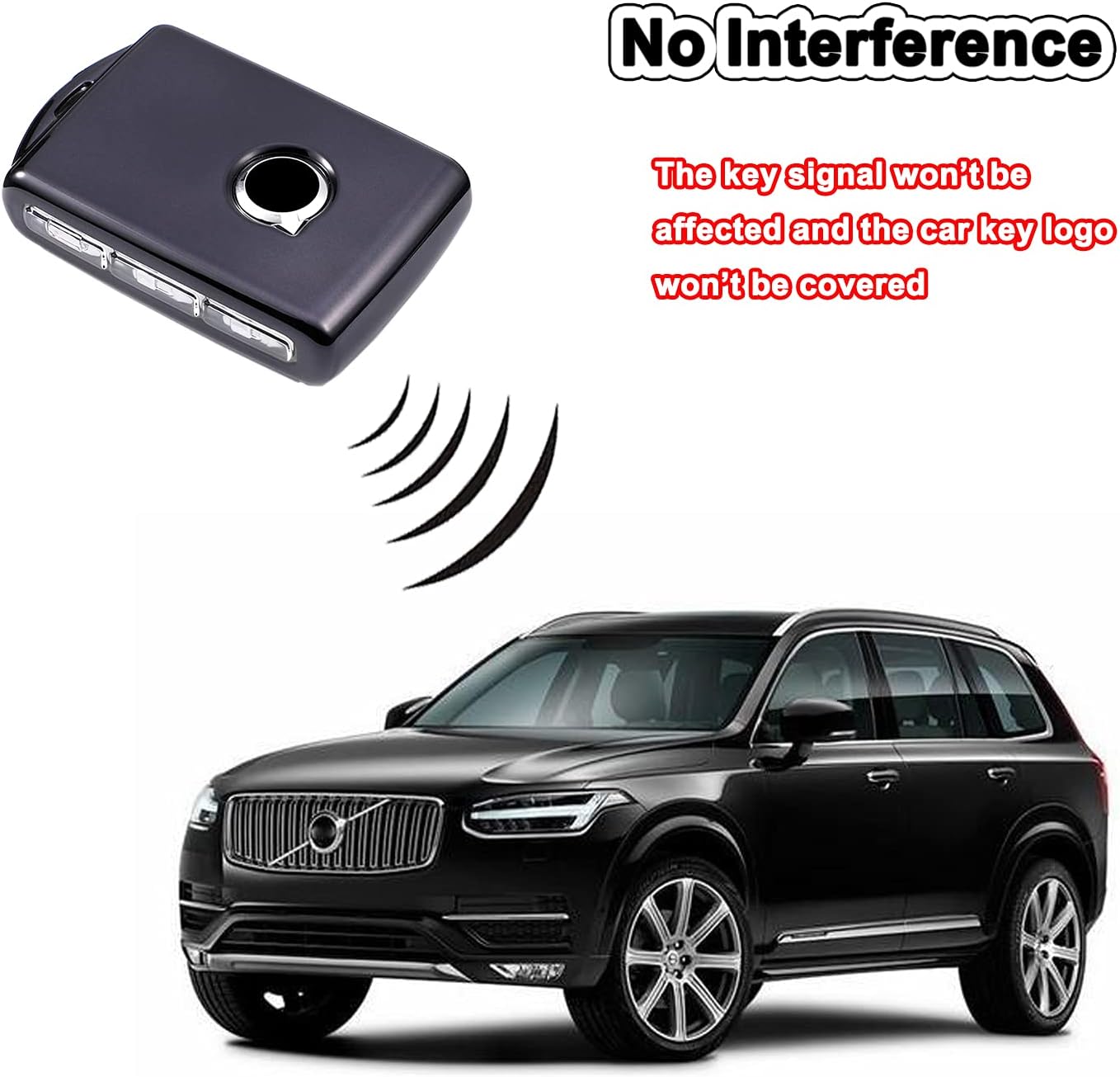 Funda de llavero para Volvo Soft TPU Smart Key Case Holder se adapta a Volvo XC40 XC60 XC90 S90 S90 V90 2017 2018 2019 2020 2021