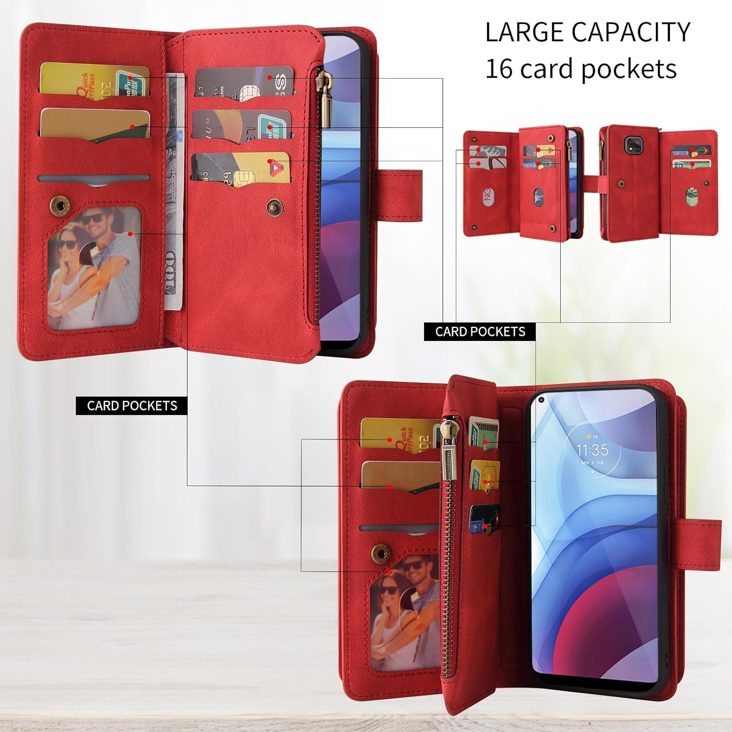 Asuwish Funda de teléfono para Moto G Power 2021 con protector de pantalla de vidrio templado y correa para la muñeca, soporte para tarjeta de