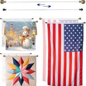 HoHpHq (2 juegos de colgadores de pancartas para tapiz, telescópico y bloqueable, barra para colgar en la pared de 22 a 44 pulgadas para colcha, HoHpHq (2 juegos de colgadores de pancartas para tapiz, telescópico y bloqueable, barra para colgar en la pared de 22 a 44 pulgadas para colcha,