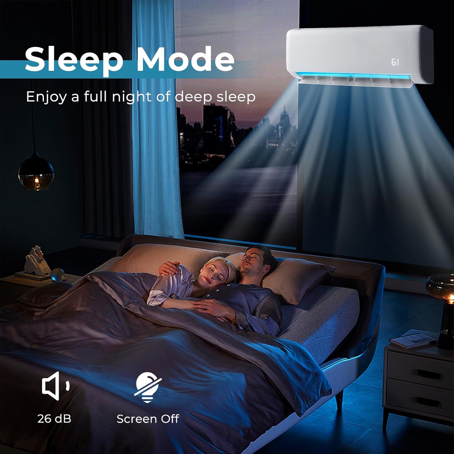 PETSITE Mini sistema de calefacciónaire acondicionado dividido de 12,000 BTU, inversor sin conductos SEER2 con bomba de calor precargada, mini split