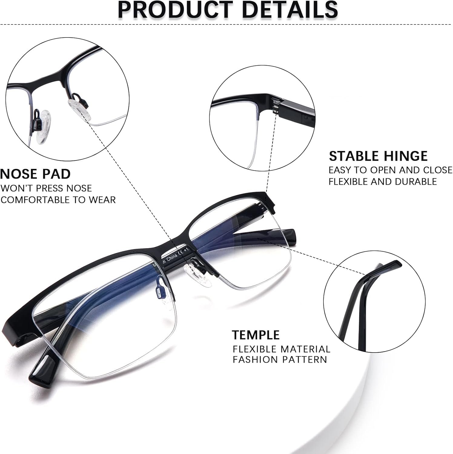 MAEOWN Gafas de lectura multifocales progresivas para hombre, bloqueo de luz azul, bisagra de resorte, lentes para computadora, marco de medio metal