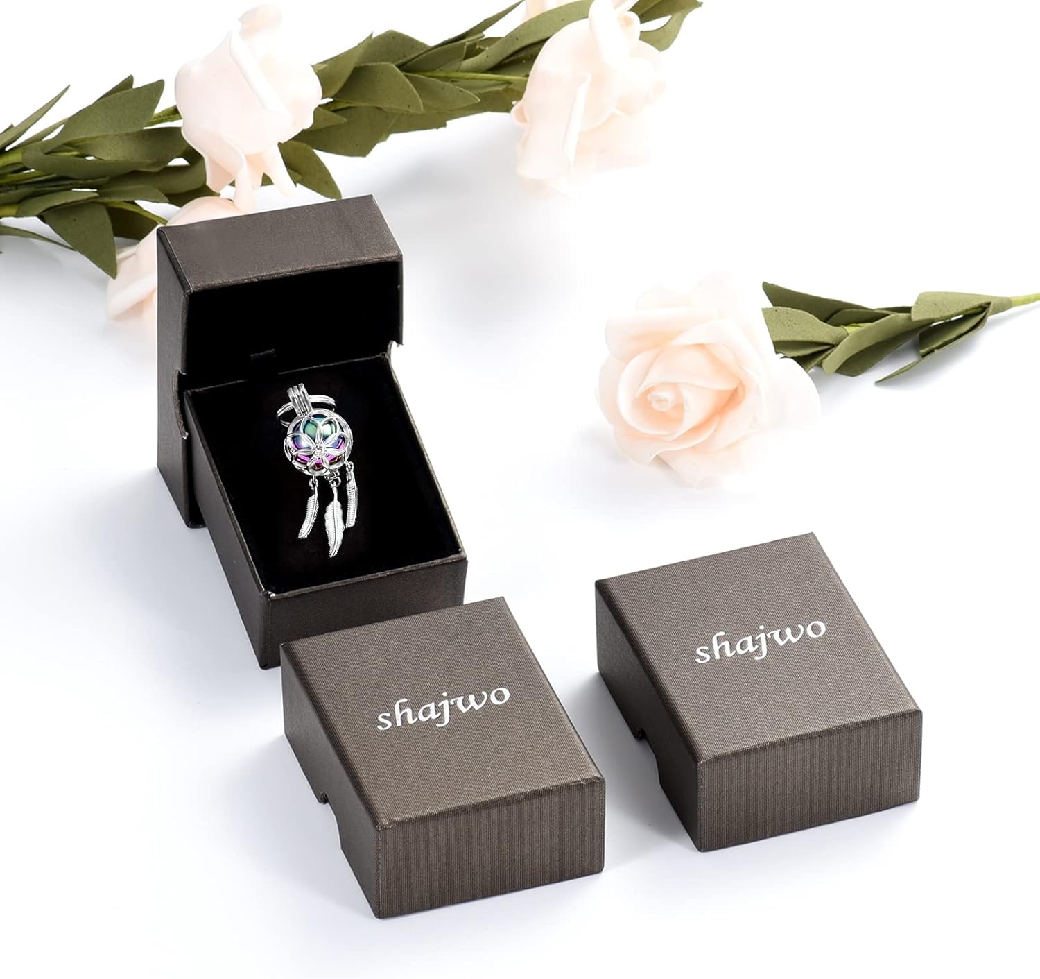 shajwo Joyería de cremación atrapasueños urna llavero para cenizas para mujeres y hombres Memorial Angel Wing Human Pet Ashes Pendant