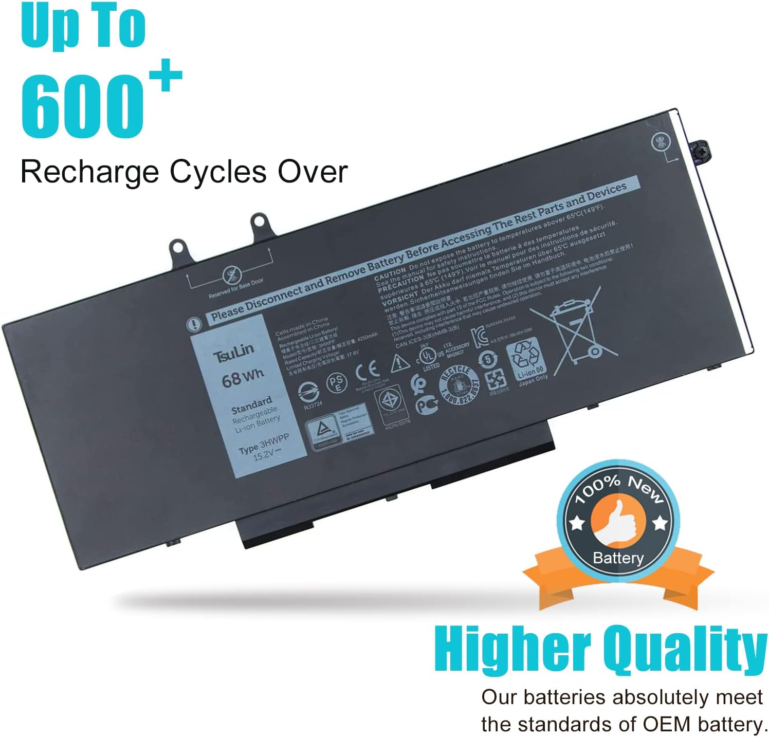 3HWPP – Batería de repuesto para laptop Dell Latitude 5401 5410 5411 5501 5510 5511 Precisión 3541 3551 Inspiron 7706 2 en 1 Inspiron 17 75007506 2