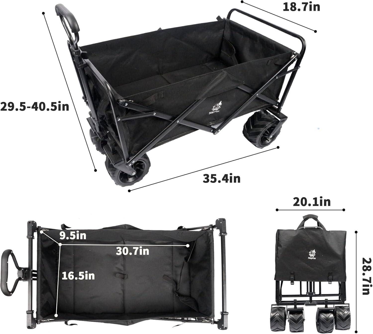 Carrito plegable de playa plegable resistente con ruedas todo terreno para arena con red de carga, correas, carro de playa utilitario para arena,