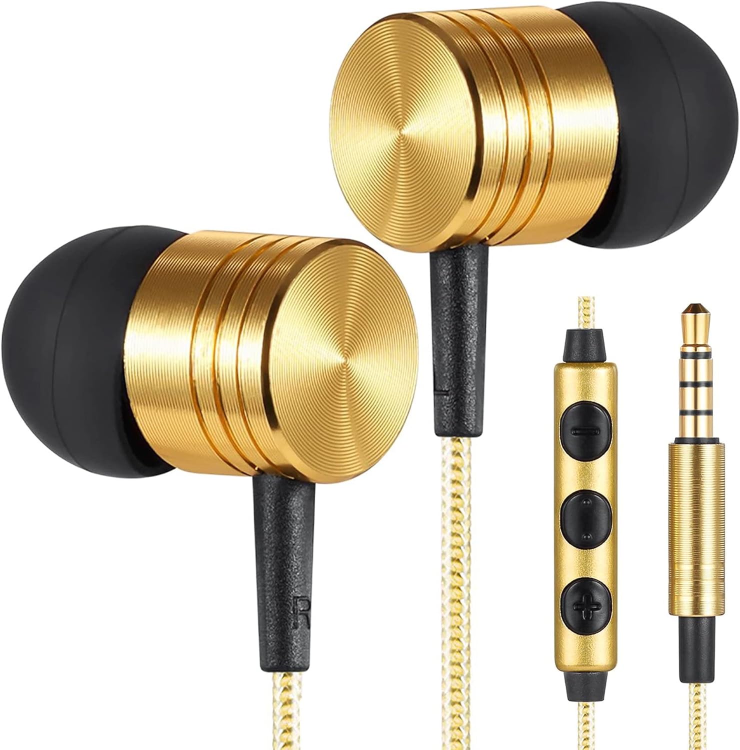 Betron B650 Auriculares con cable Auriculares con aislamiento de ruido en el oído con micrófono y control de volumen Potente sonido impulsado por
