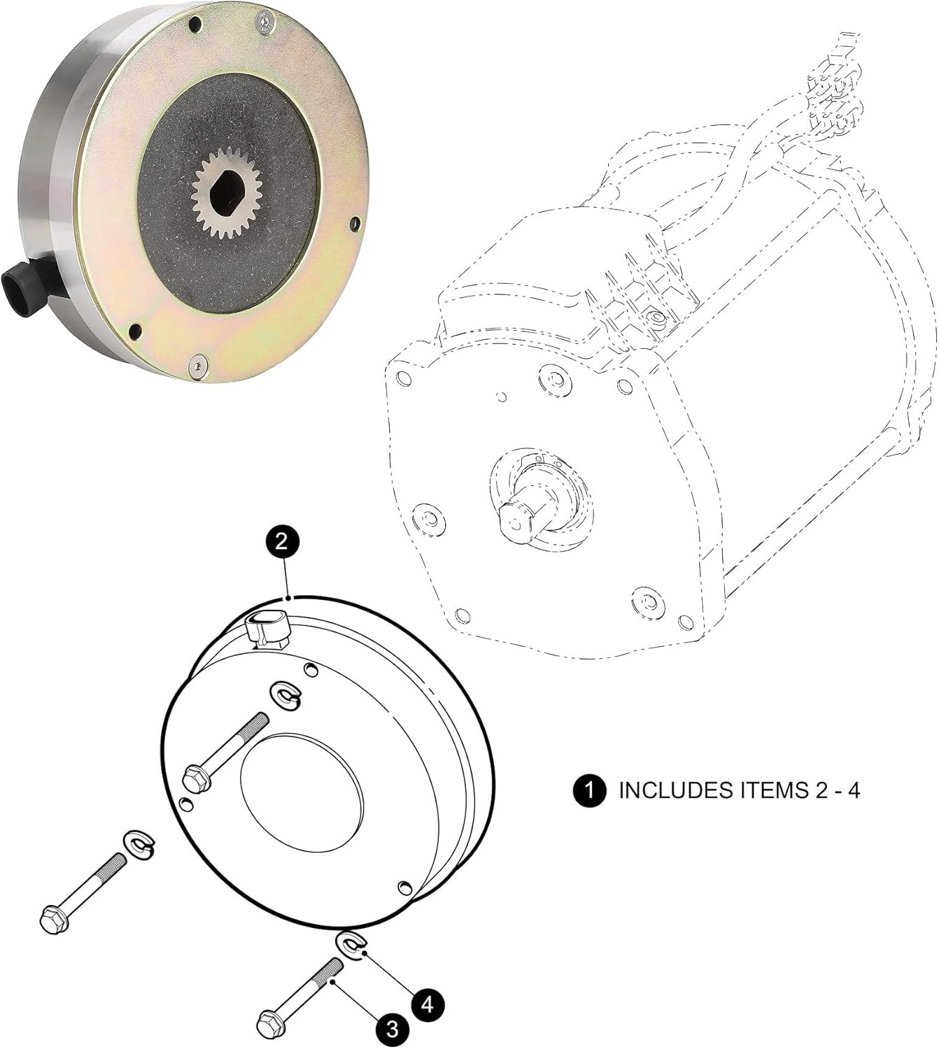 EZ-GO RXV Freno de motor de carrito de golf para carrito de golf eléctrico EZGO RXV 2008-2011, reemplazo OEM 610065