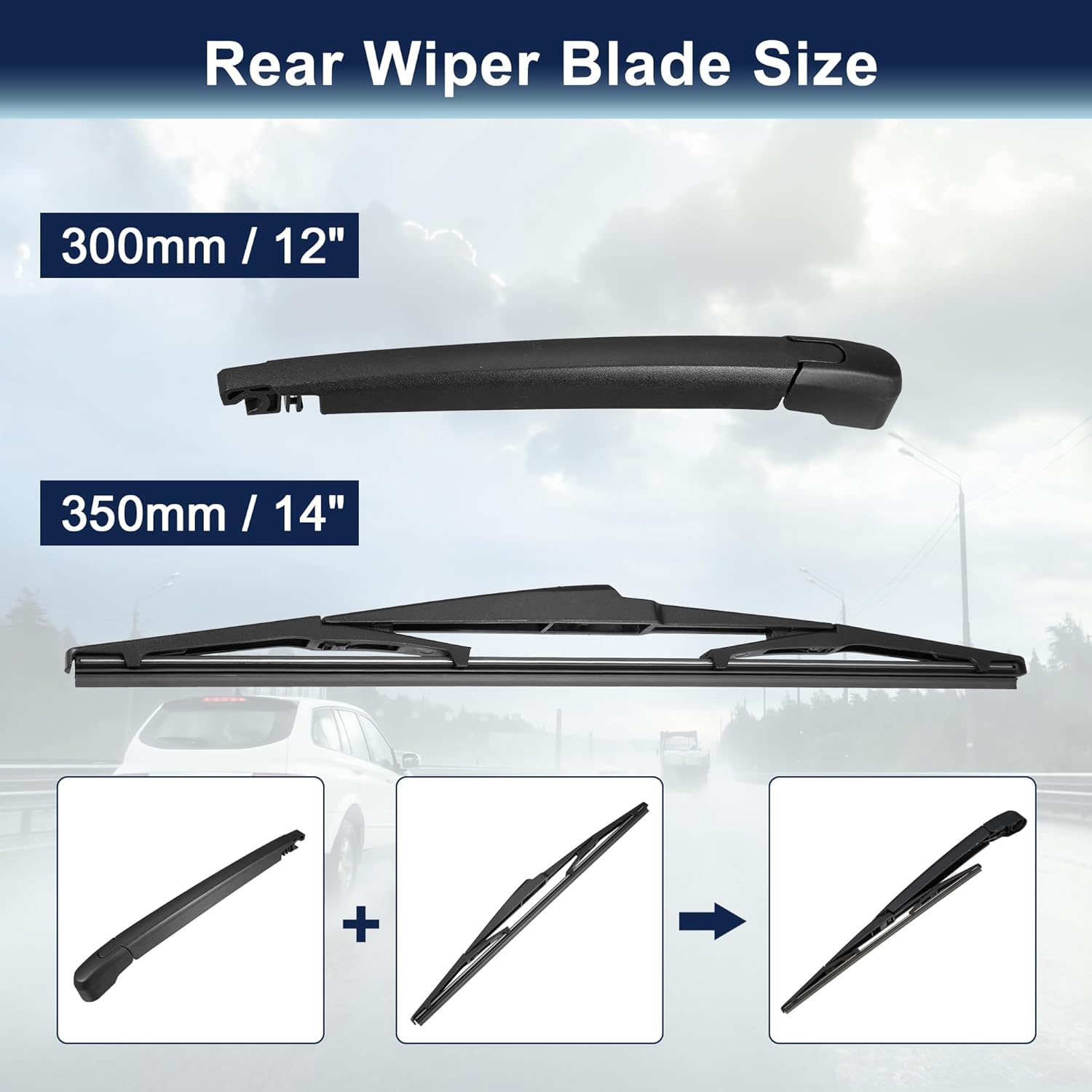 X AUTOHAUX Juego de brazos de limpiaparabrisas trasero para Mazda CX-5 2010-2015 para Mazda CX-7 2006-2012 para Mazda CX-9 2007-2023