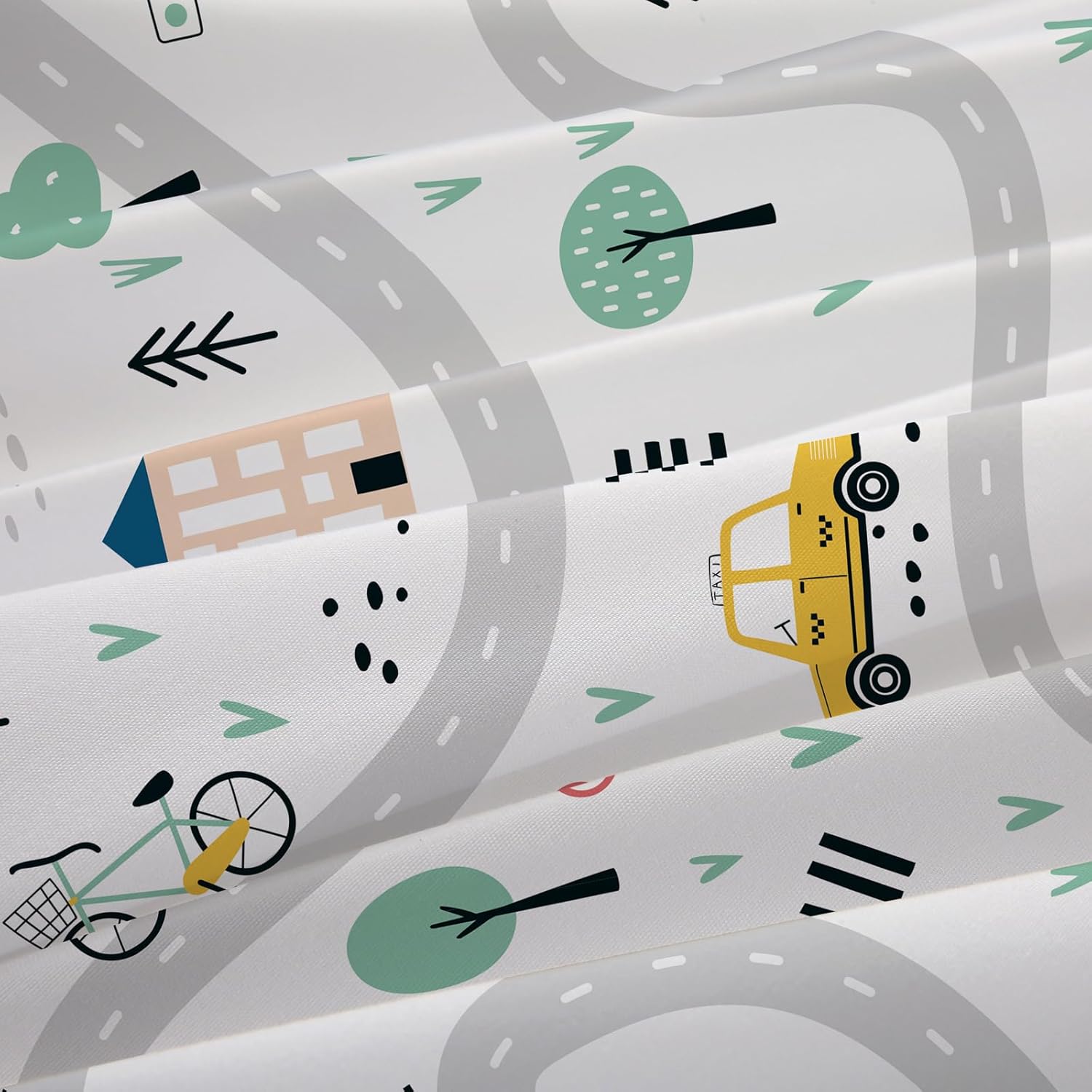 Twin Kids Fitted Sheets Road Traffic Themed Sheet and Pillowcases Set Cute Cartoon Truck Bed Boys Twin Sheet Set 2 Piece Bedding Decor Set