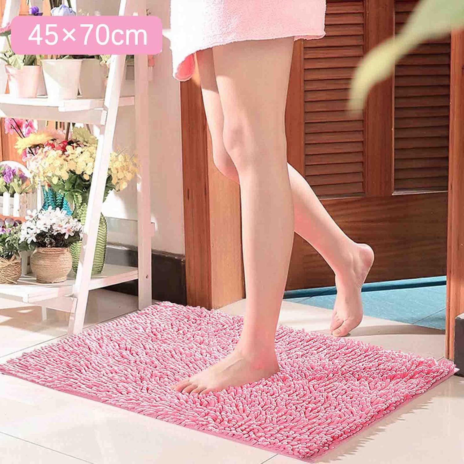 Scceatti Tapete de cocina antideslizante, bohemio, tapete de baño rosa, tapete de baño rosa, tapete de baño antideslizante, suave y cómodo,