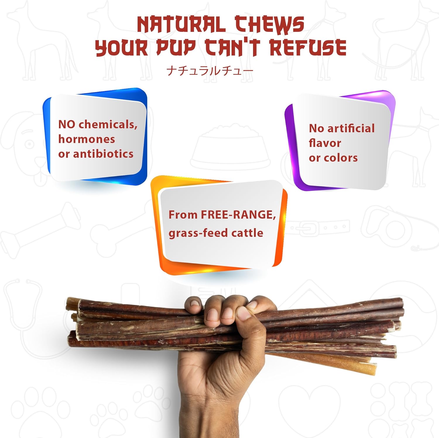 Bully Sticks para perros, 6 pulgadas Premium Best Bully Sticks., 100% masticables de carne de res, alimentados con pasto, granos y sin cuero crudo.