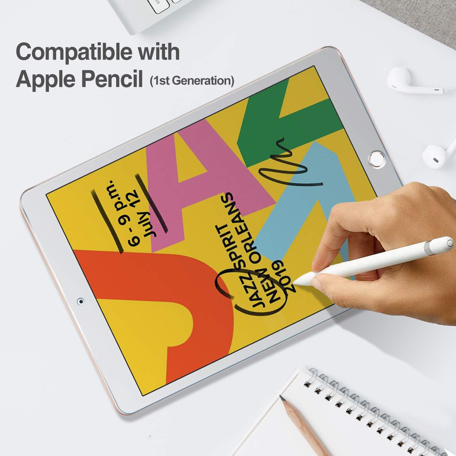 ProCase Protector de pantalla de privacidad antiespía de vidrio templado antiespía para iPad de 10.2 pulgadas