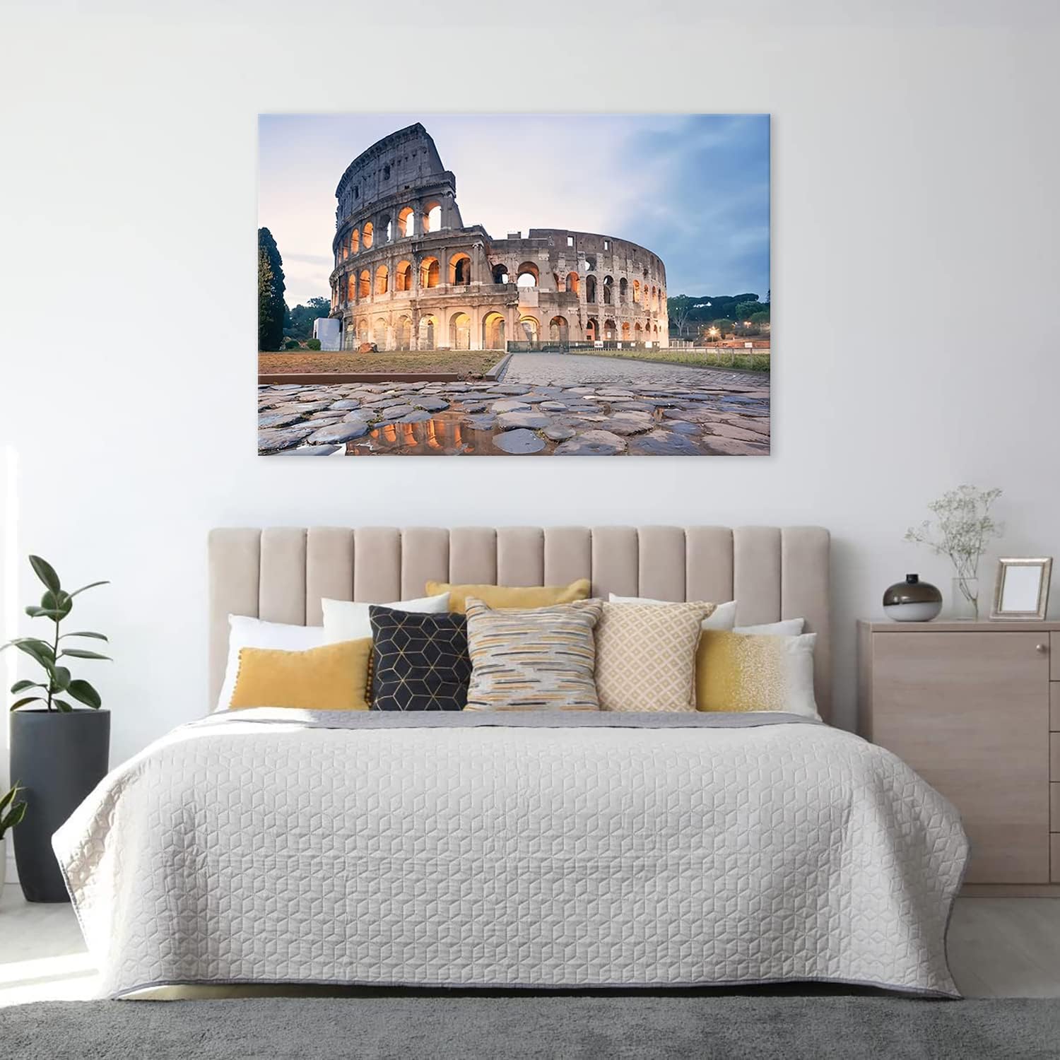 Lienzo impreso para pared para el hogar y la oficina, decoración de pared de Italia, Roma, Coliseo, edificio, lienzo, cuadro de arquitecturas de la
