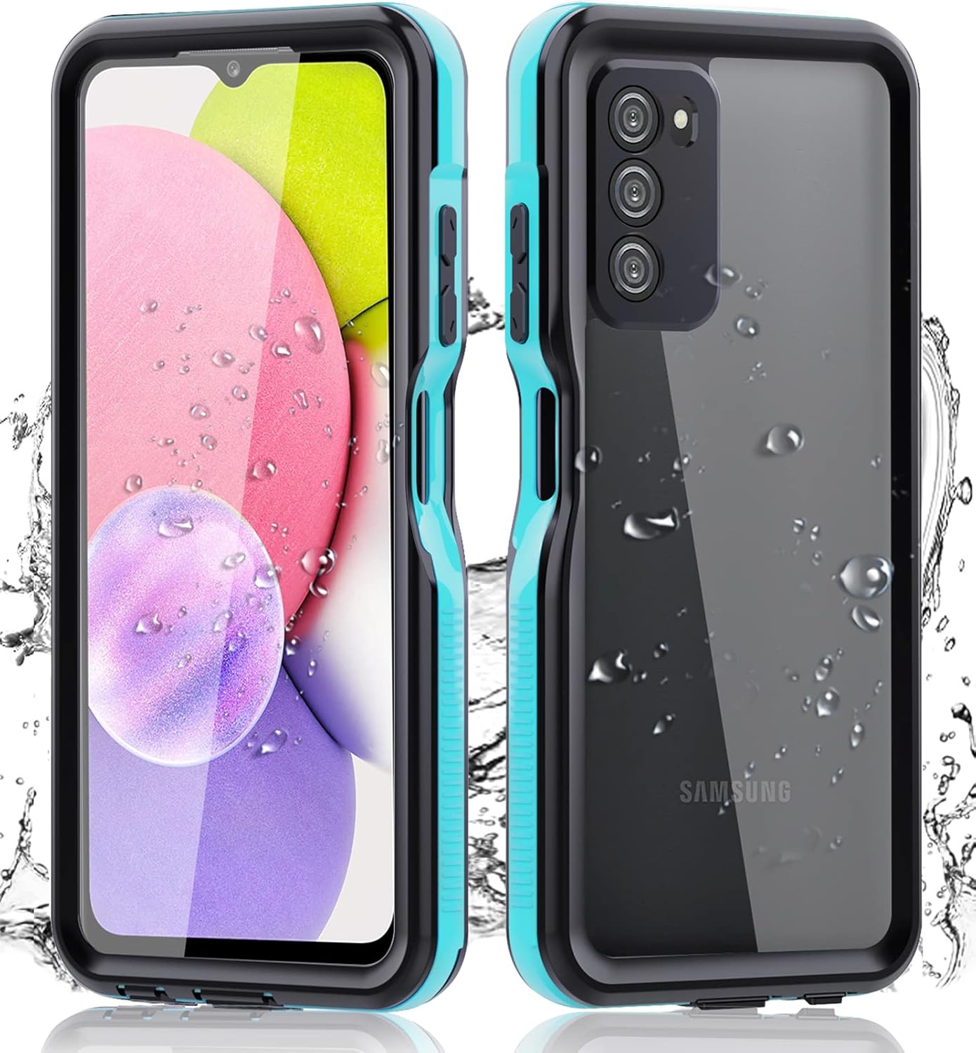 Funda impermeable para Samsung Galaxy A03S con protector de pantalla integrado, resistente al agua, a prueba de polvo, a prueba de golpes, a prueba