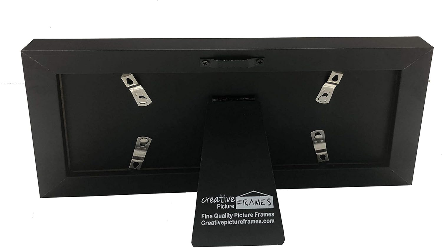 Creative Picture Frames $4x9bk-b Marco negro del primer dólar con estera negra, soporte de caballete y colgador de pared incluido