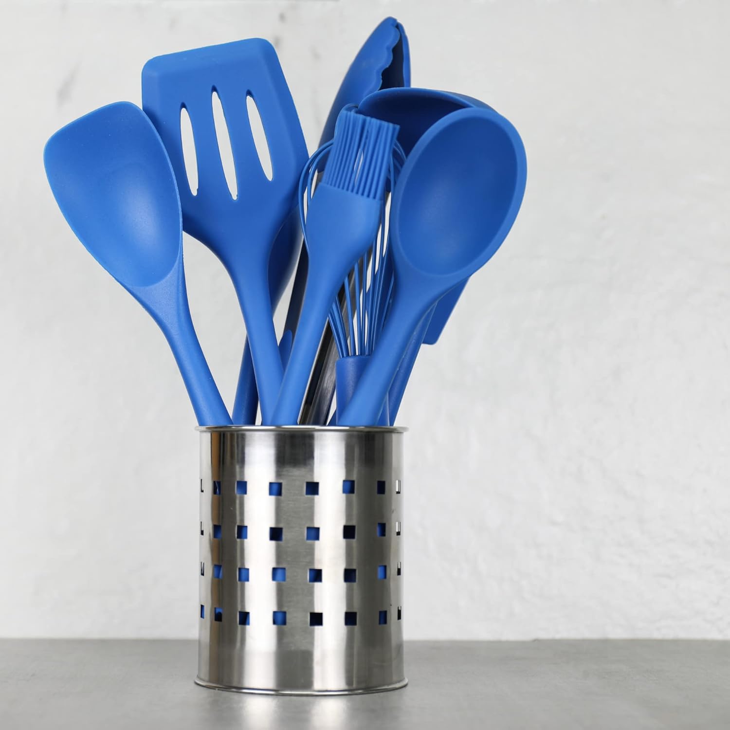 Chef Craft Espátula angular de silicona premium, 11 pulgadas, azul