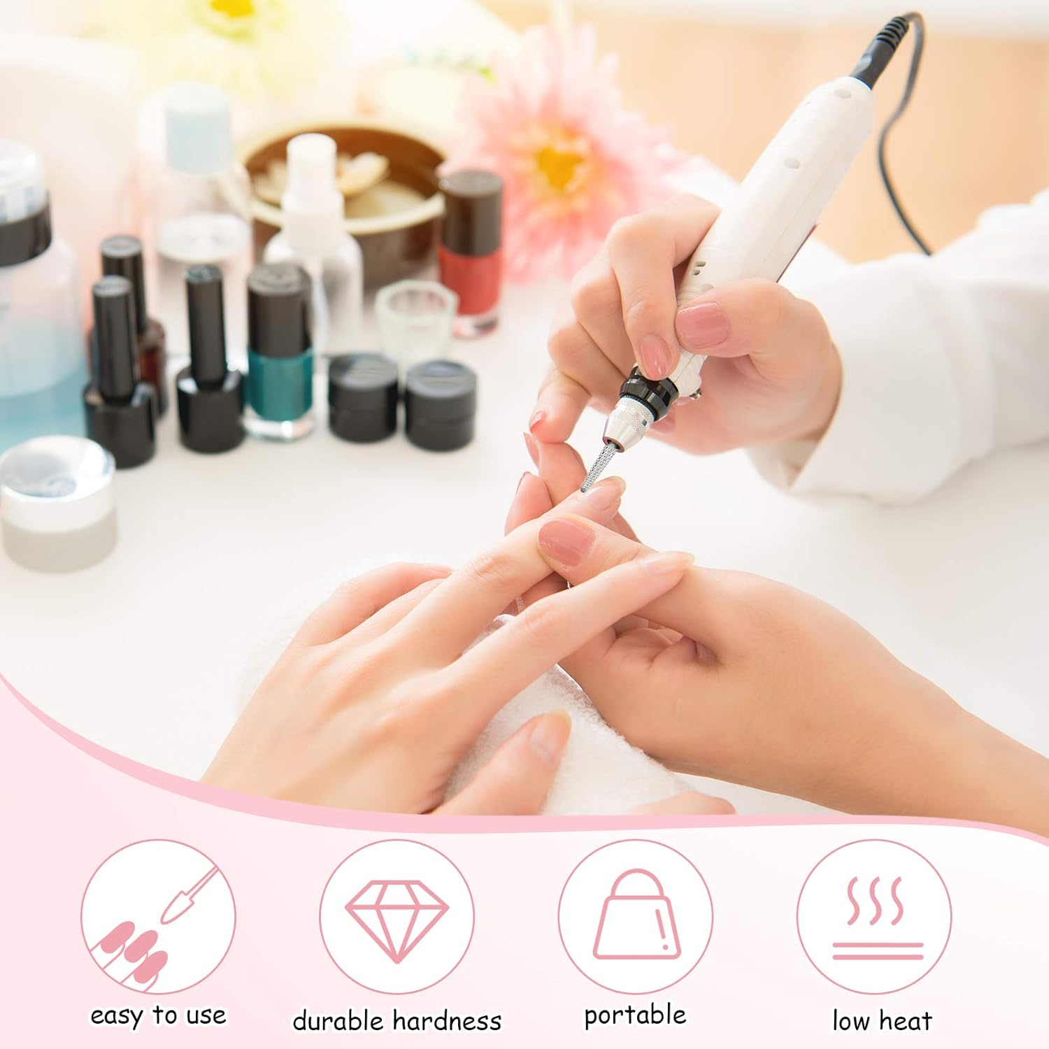 Brocas de carburo para uñas, 3 piezas, brocas de carburo en forma de cono para manicura y pedicura, tamaño de vástago de 332 pulgadas, tamaño de