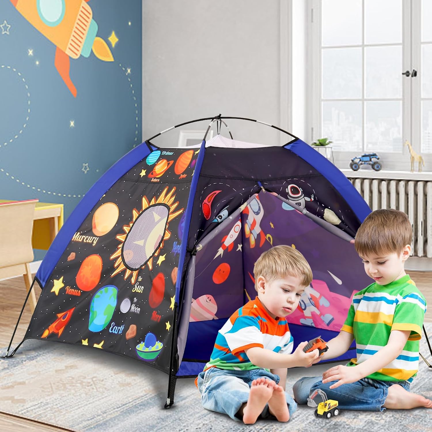 Tienda de campaña para niños, casa de juegos Lucky castle para niños y niñas, tienda de campaña con cúpula fácil y divertida tienda de campaña para