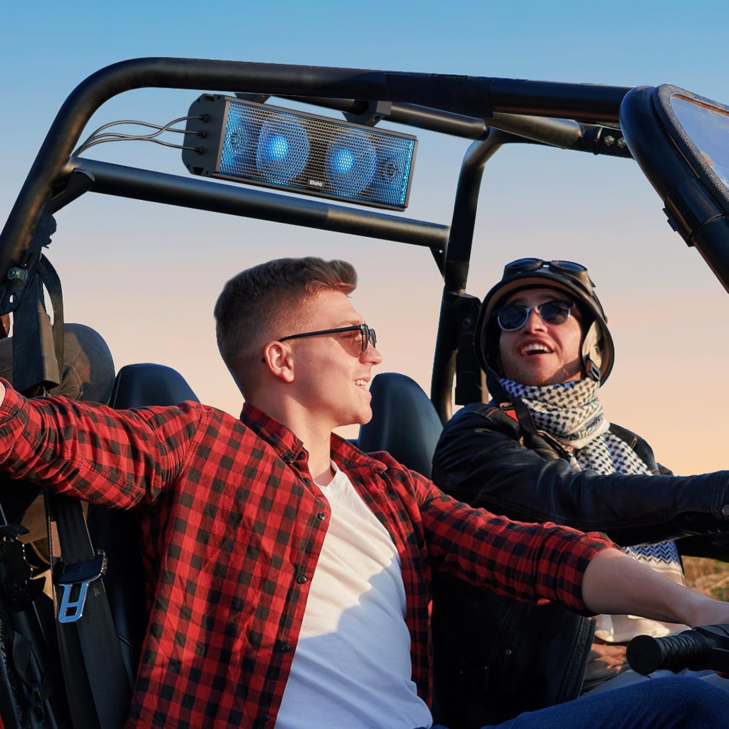 Barra de sonido UTV de 17 pulgadas, barra de sonido ATV Bluetooth con iluminación RGB, barra de sonido amplificada Powersports SXS, barra de sonido