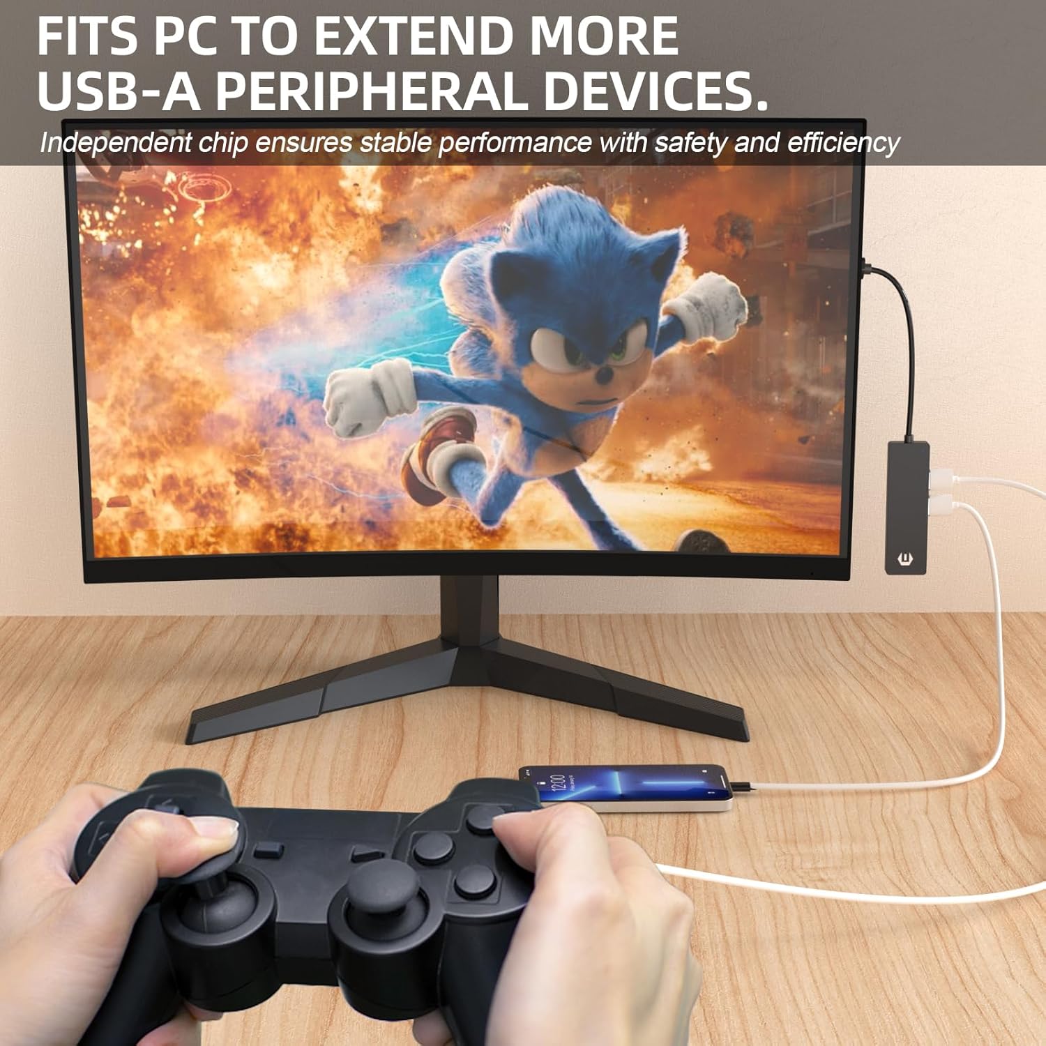 Tiergrade Concentrador USB, concentrador USB 3.0 de 4 puertos con interruptor de alimentación y puerto USB C adicional, adaptador USB ultrafino