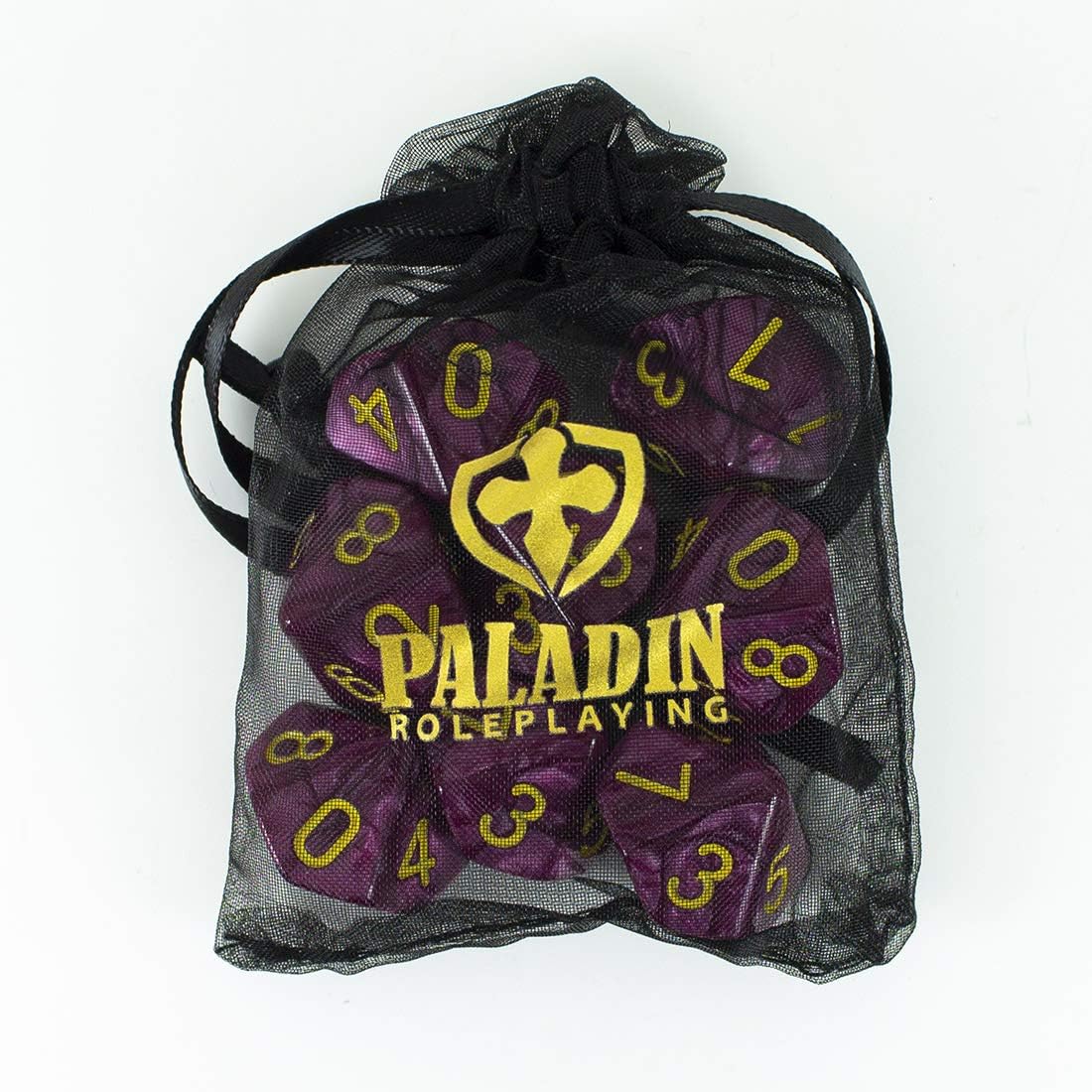 Dados de perlas granate – Juego de 8 D10 – ‘Ciruela’