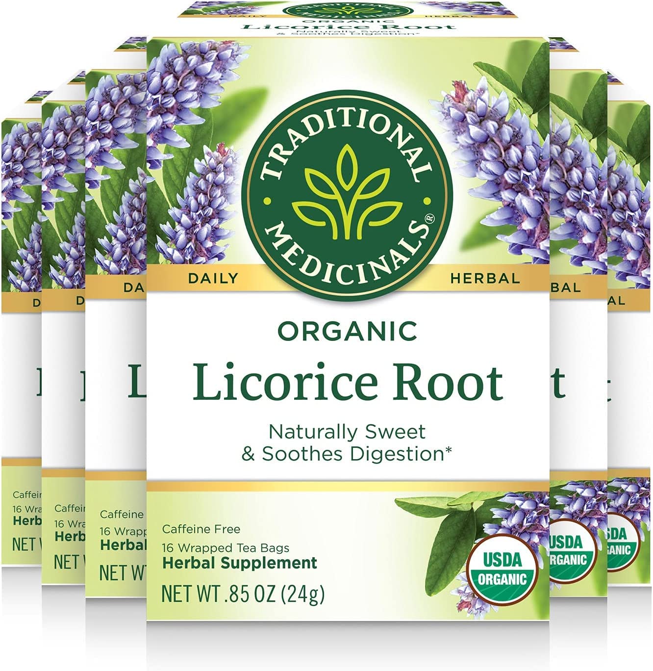 Traditional Medicinals – Té orgánico de raíz de regaliz (paquete de 6), 96 bolsas de té en total