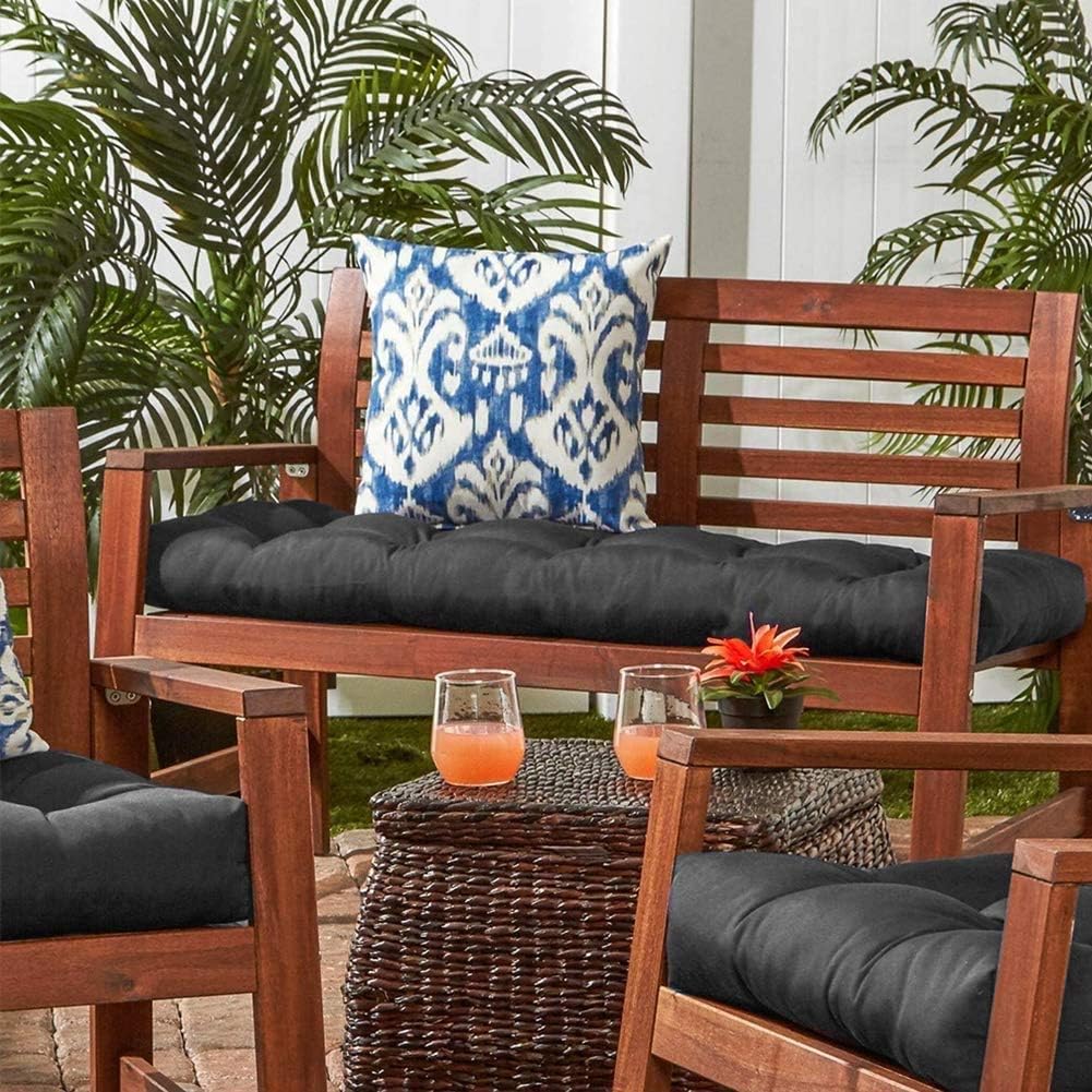 Cojines de asiento impermeables para sofá biplaza al aire libre, cojín copetudo para asiento de banco (47.2 x 19.7 pulgadas, azul marino)