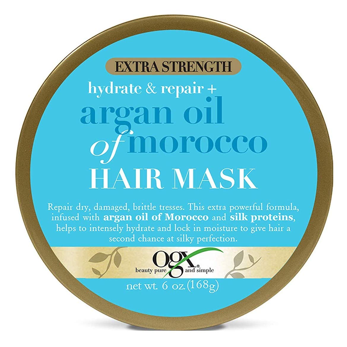 Ogx Mascarilla hidratante y reparadora de aceite de argán de Marruecos, 6 onzas (paquete de 3)