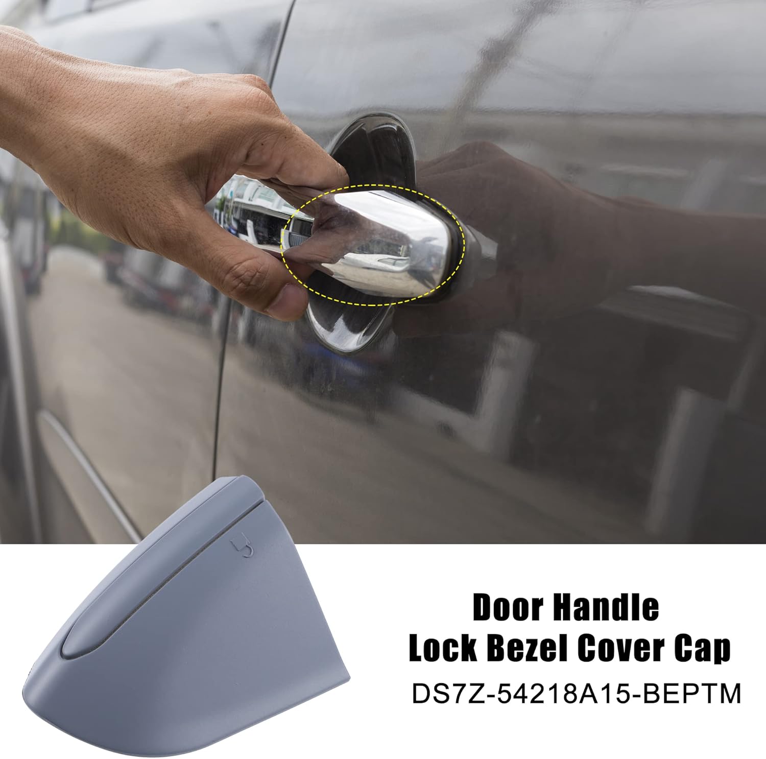 ACROPIX Tapa de repuesto para manija de puerta exterior delantera izquierda para Ford Fusion, paquete de 1 unidad, color gris