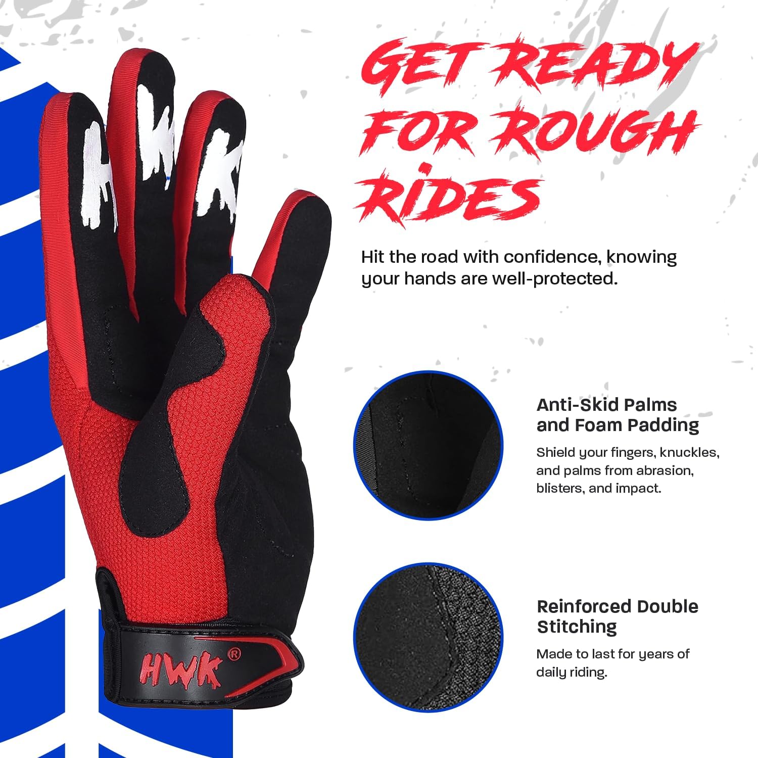 HWK Guantes de motocicleta para hombres y mujeres, motocross, conducción, tácticos, ciclismo, motociclismo, carreras, guantes multiusos