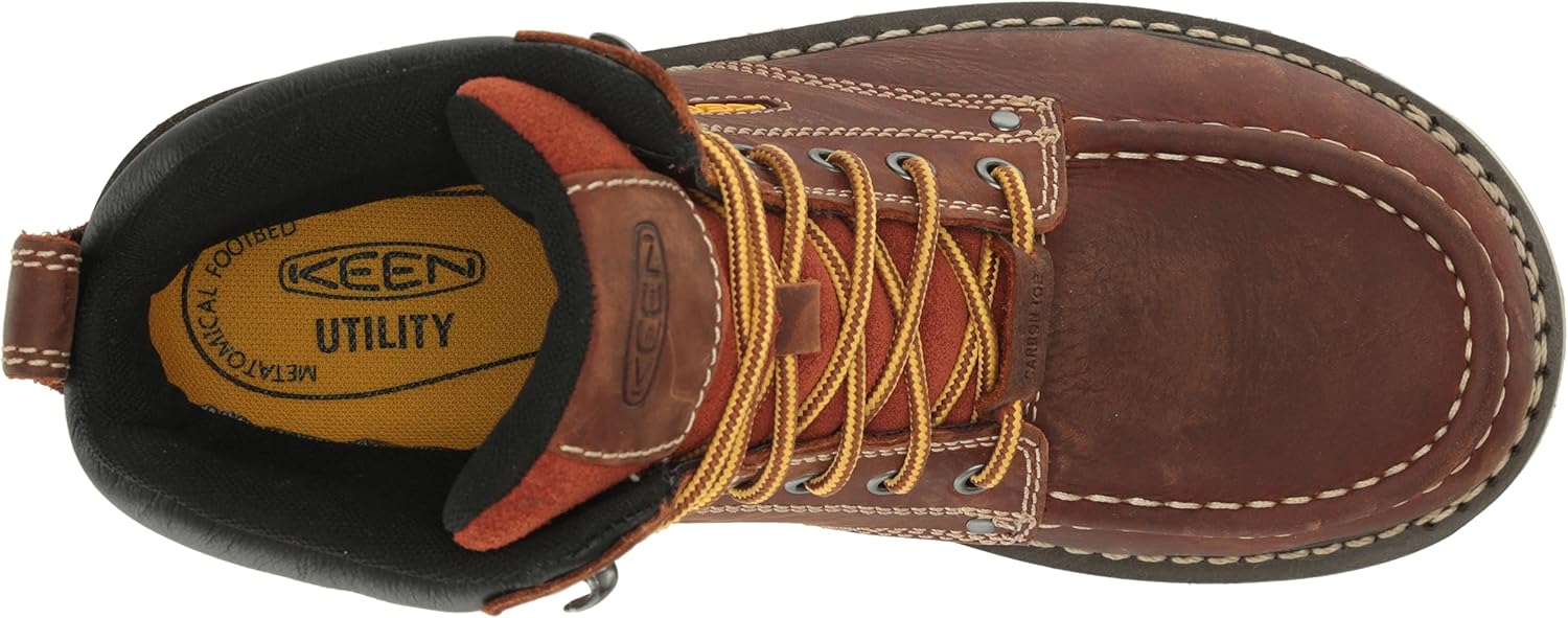 KEEN Utility Cincinnati – Botas de trabajo resistentes al agua con punta compuesta de 6 pulgadas para hombre, tacón de 90 grados