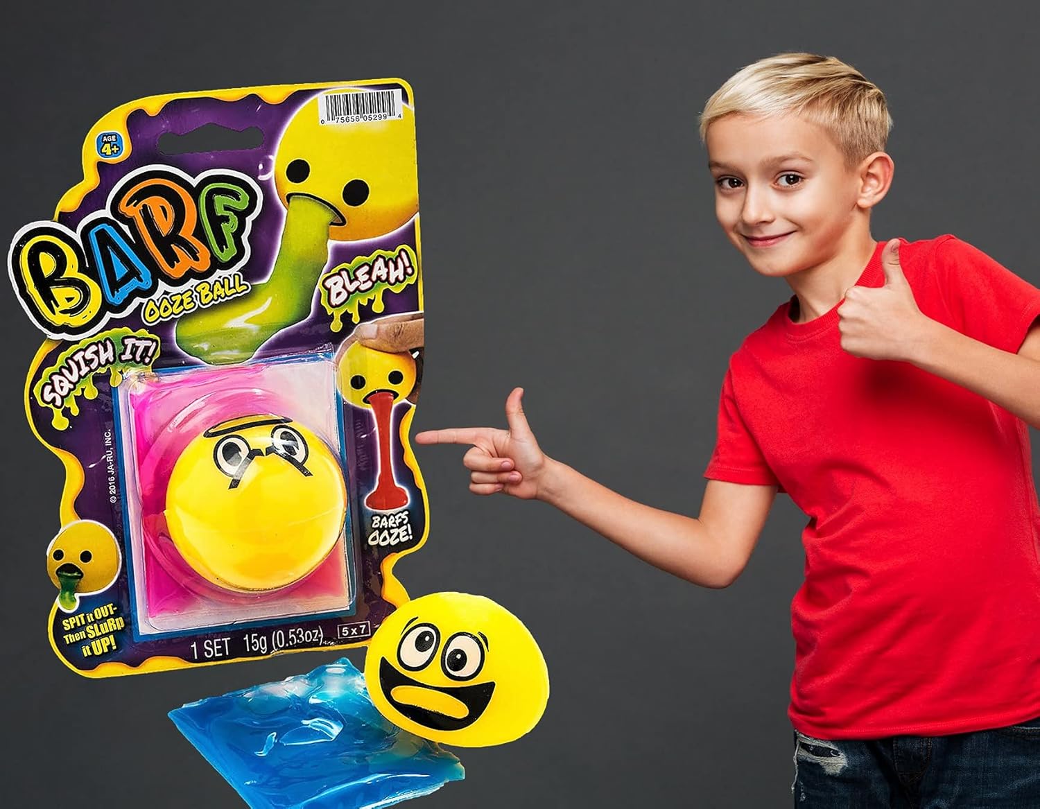 JA-RU Barf-Squishy Stress Ooze Ball (4 bolas de estrés surtidas) Juguetes esponjosos con slime para niños y adultos. Juguetes para vomitar y vomitar