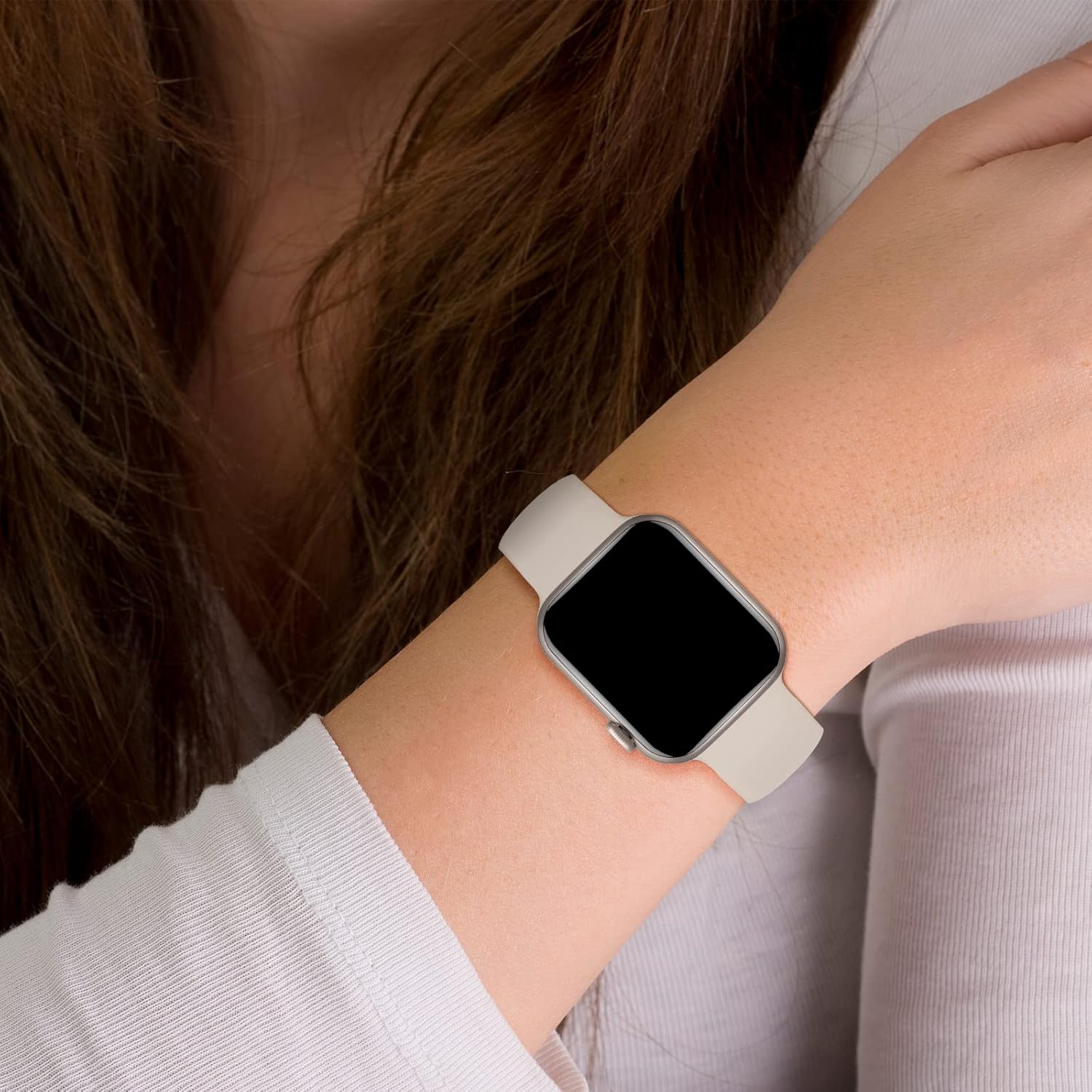 Paquete de 6 correas de silicona compatibles con Apple Watch Band de 1.496 in, 1.575 in, 1.614 in, 1.654 in, 1.732 in, 1.772 in, correa de repuesto