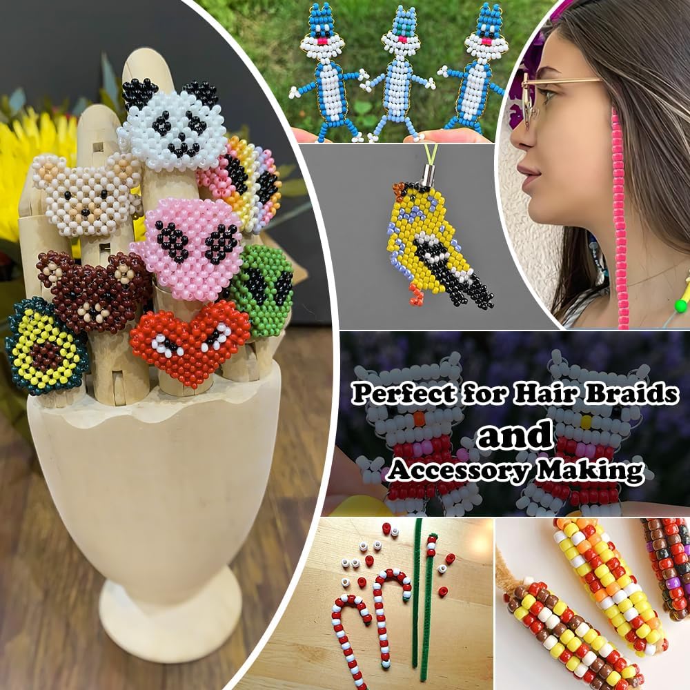 1100 cuentas de poni, cuentas para hacer joyas, cuentas para hacer pulseras, cuentas para hacer pulseras de la amistad, kit de cuentas para