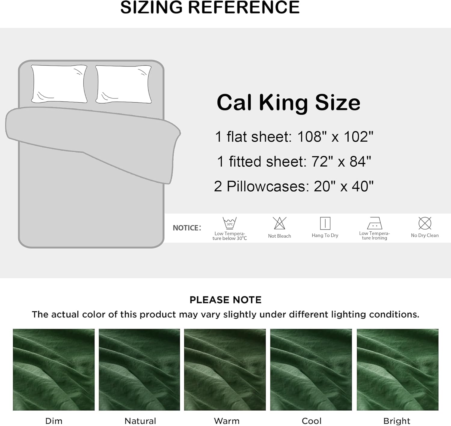 Talasily Sábanas de lino California King, sábanas de lino de 4 piezas de algodón transpirable, sábanas de mezcla de lino y algodón para todas las