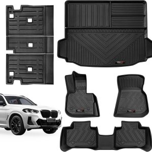 Alfombrillas de suelo y forro de carga para maletero compatibles con BMW X3 2018-2024, alfombrilla para respaldo de asiento trasero, para todo tipo Alfombrillas de suelo y forro de carga para maletero compatibles con BMW X3 2018-2024, alfombrilla para respaldo de asiento trasero, para todo tipo