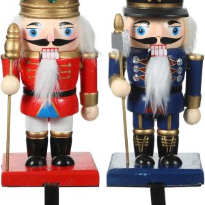 NOLITOY 2 soportes para calcetines de cascanueces de Navidad para chimenea, mantel de pared, ganchos colgantes de Navidad para calcetines, NOLITOY 2 soportes para calcetines de cascanueces de Navidad para chimenea, mantel de pared, ganchos colgantes de Navidad para calcetines,