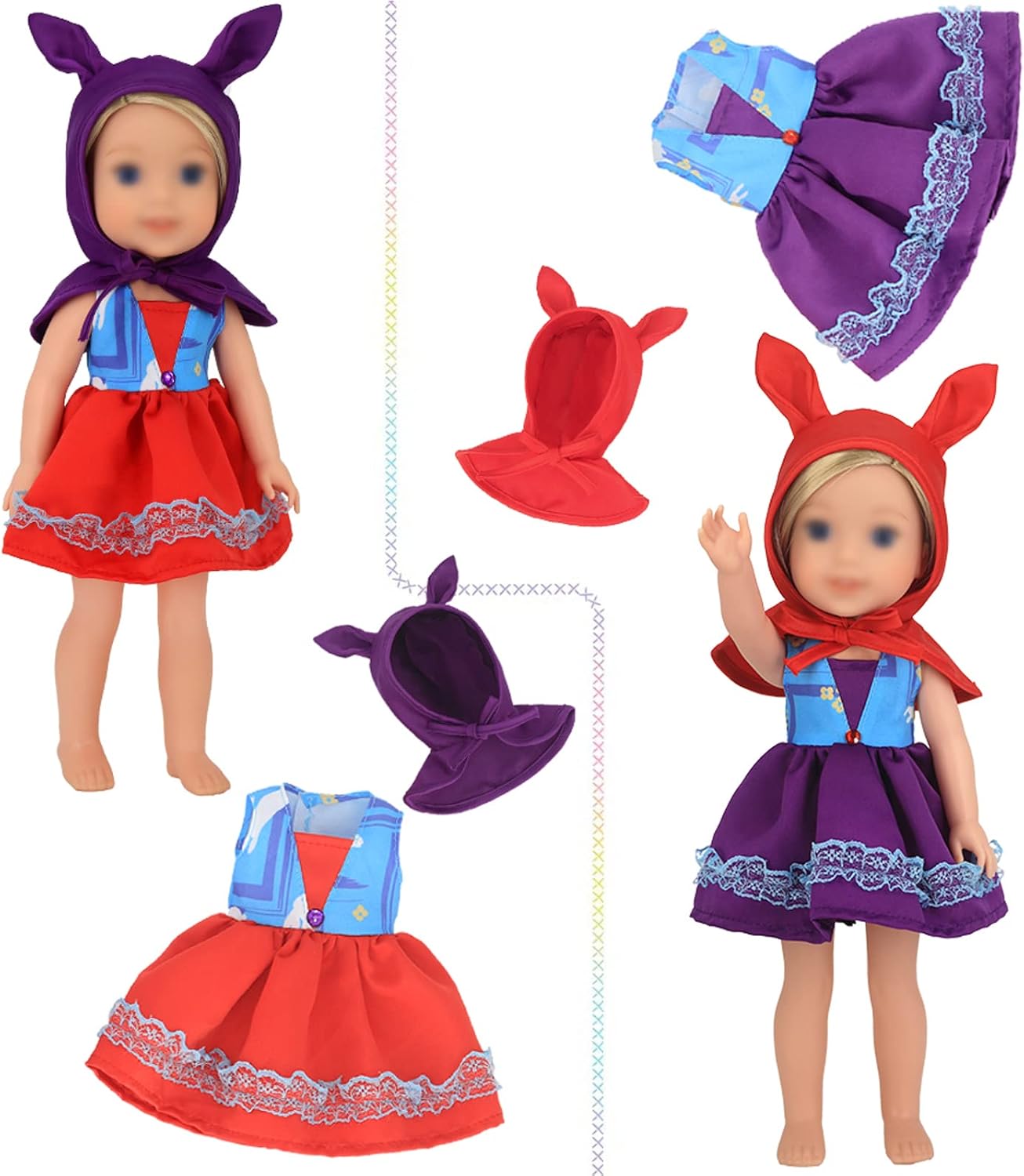 SOTOGO 11 conjuntos de ropa de muñeca americana Wellie trajes de trajes de pijama, trajes de baño, ropa de muñeca de los deseadores de niñas para