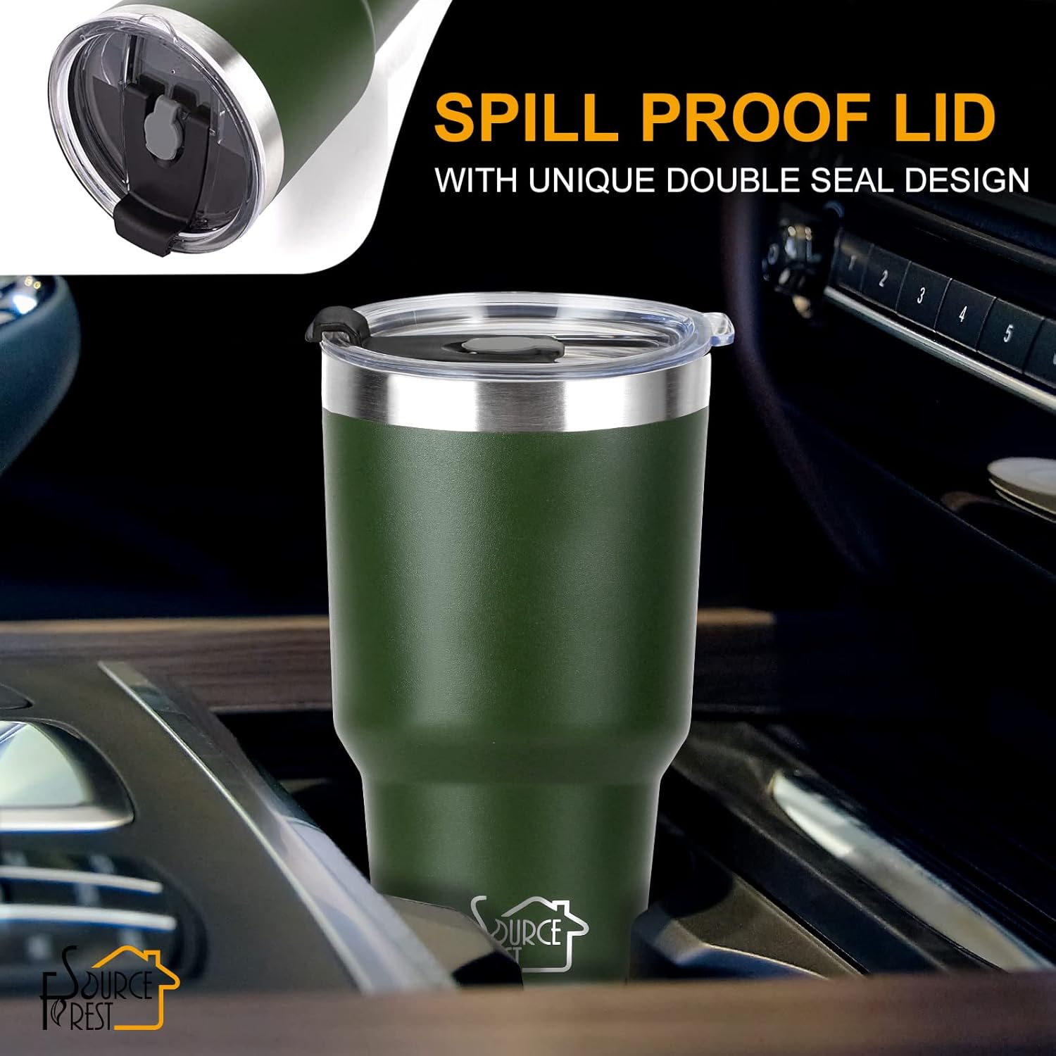 Vaso aislado de 30 oz con tapa y pajita, juego de 7 piezas, vaso de acero inoxidable con asa, taza de café de viaje aislada, vaso de café con 2