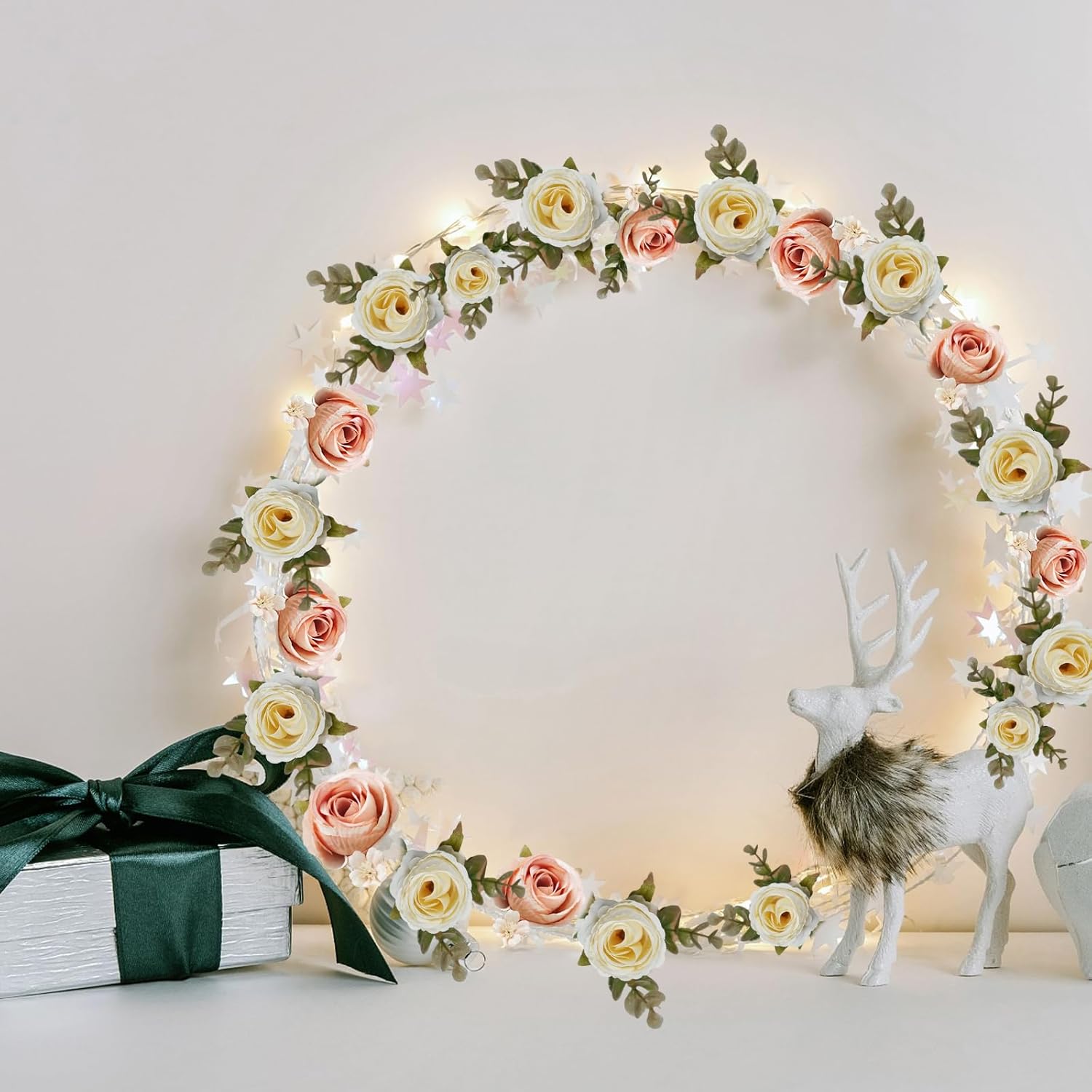 YIRSEDI Flores artificiales de seda, 3 paquetes de rosas falsas, ramo de rosas sintéticas clásicas, arreglos florales, decoración para mesa de boda,
