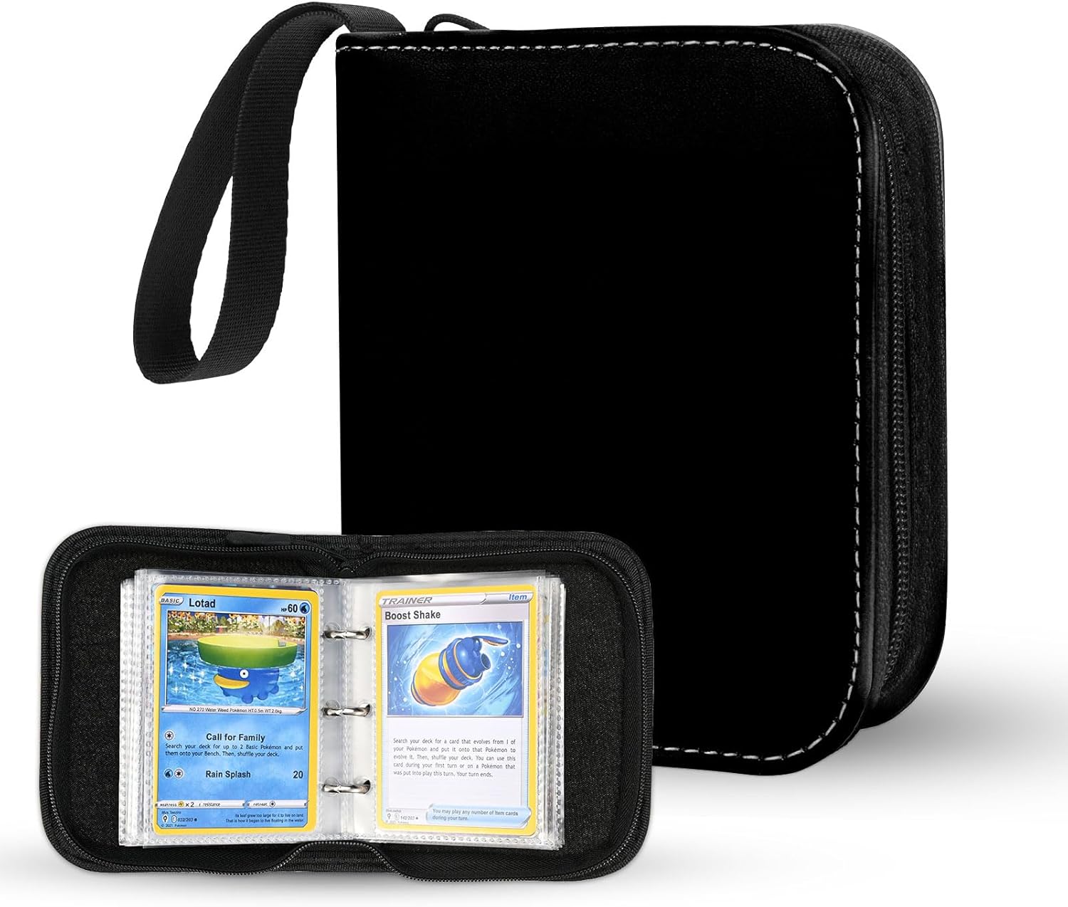 Linkinbot Carpeta de tarjetas coleccionables de 2 bolsillos para tarjetas TCG, capacidad para 80 tarjetas con 40 fundas extraíbles, álbumes de