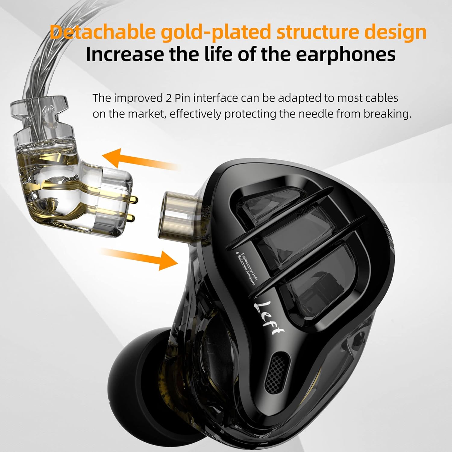 KZ ZAR – Auriculares IEM con monitor de oído con tecnología híbrida 1DD+7BA, auriculares con cable, cable chapado en plata, auriculares IEMS para