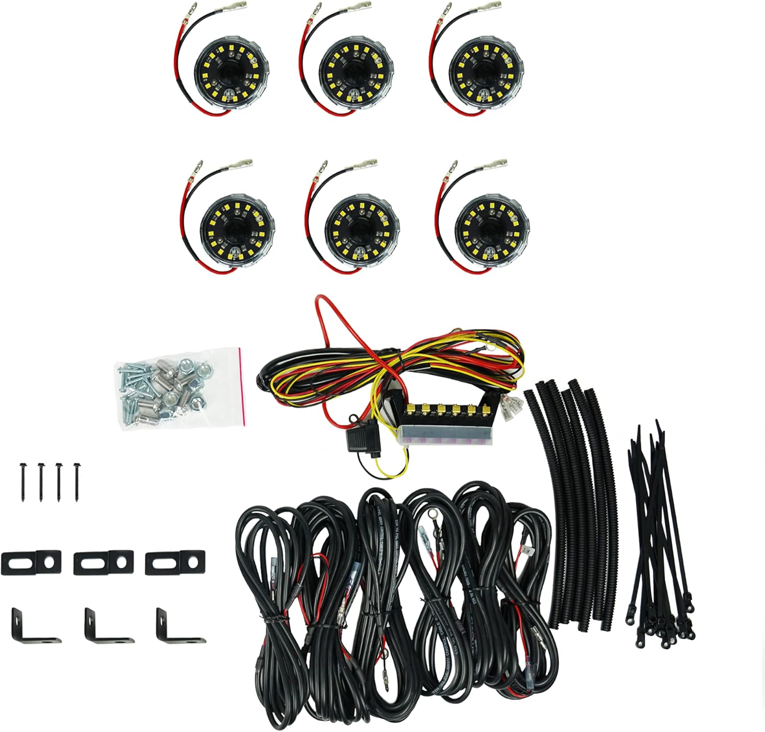 KC HiLiTES Cyclone V2 LED – Luz de roca – Sistema de 6 luces – Transparente – Haz de inundación de 5 W