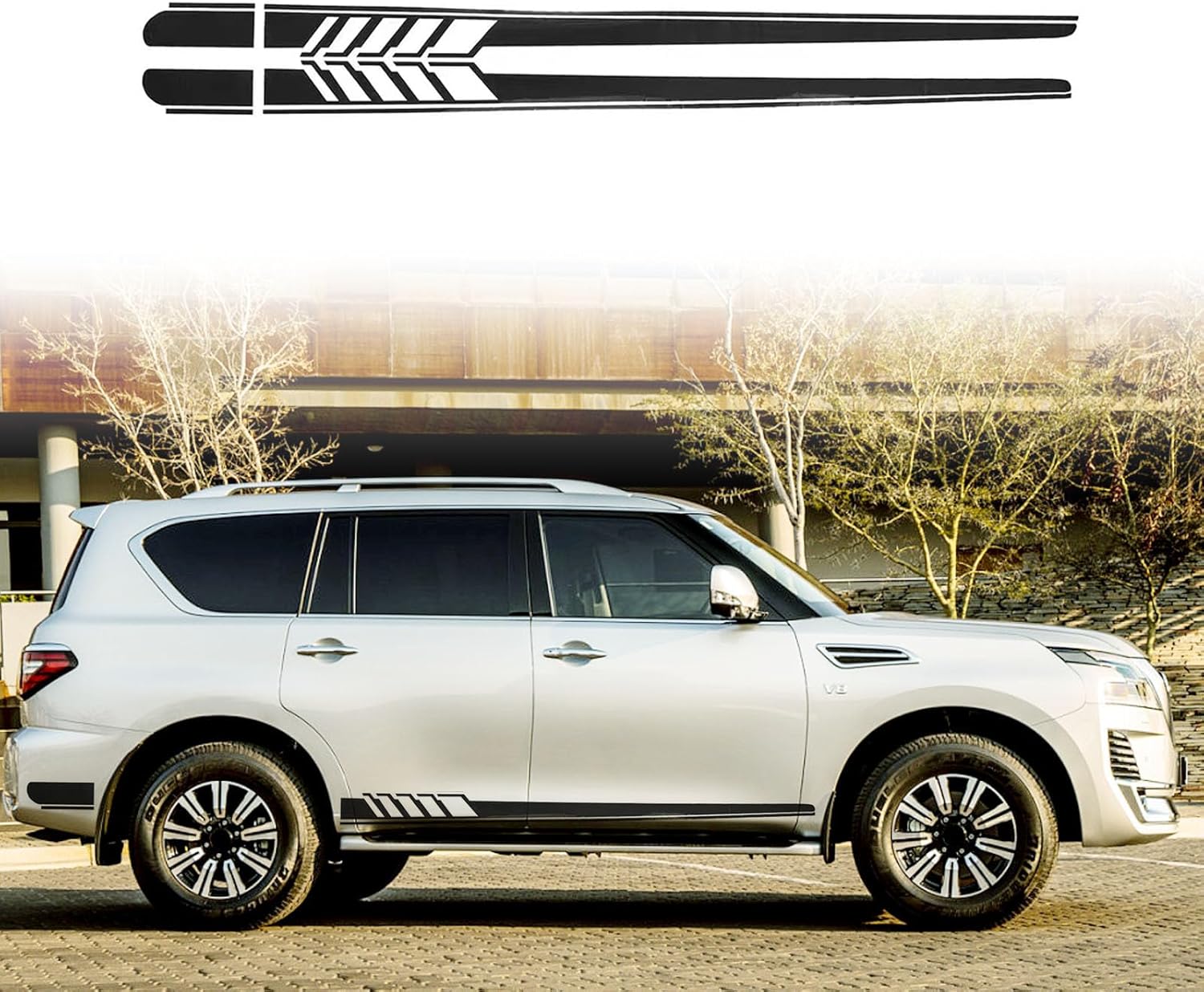 Universal Car Side Stripes Decals & Hood Stickers, Racing Stripes Decals for Cars Body, Auto Side Stickers Stripes, Car Door Decal for All Cars SUV