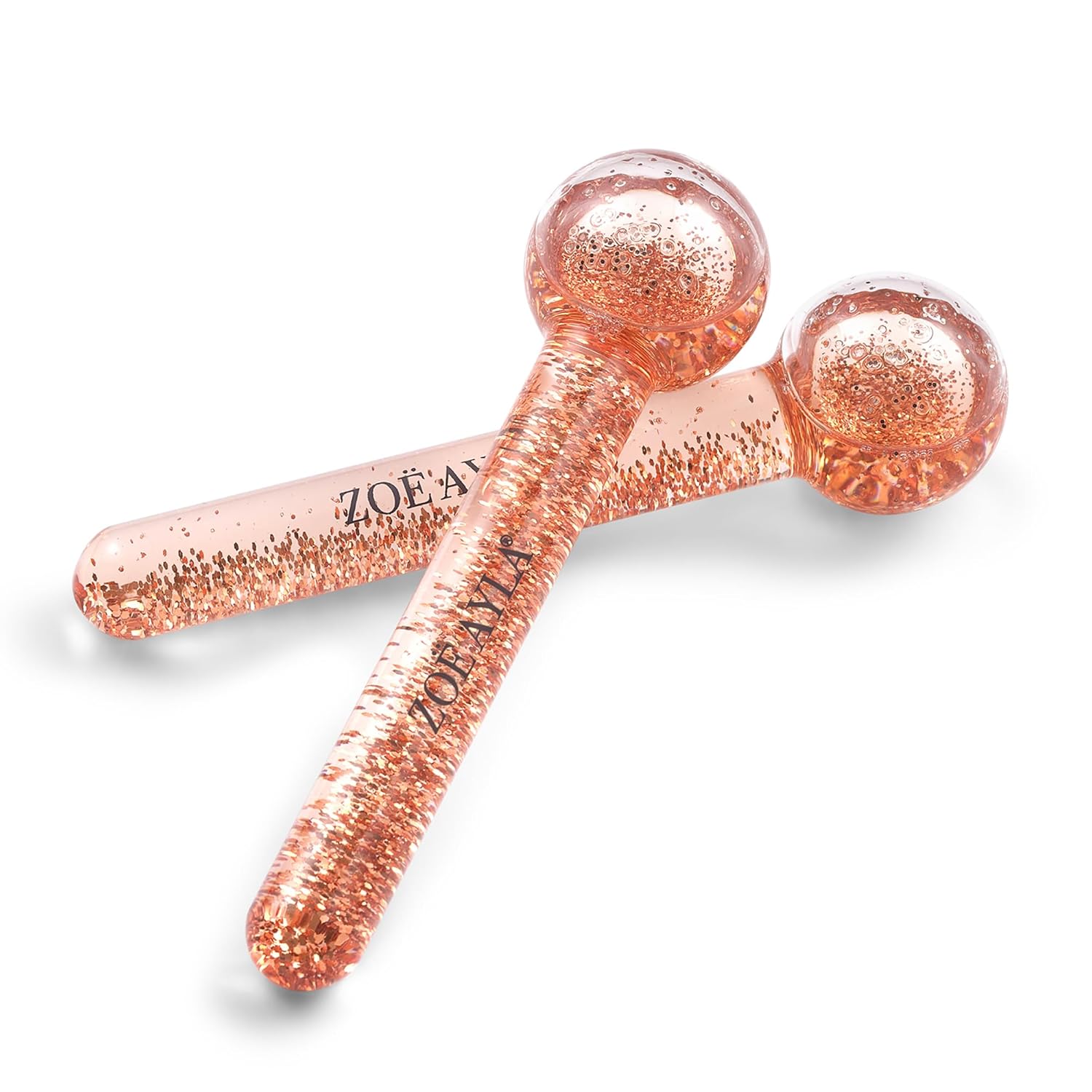 Zoe Ayla – Mini globos de hielo, 2 piezas, rodillo facial para mujeres y hombres, desinflador facial, aprieta la piel, reduce las líneas finas,