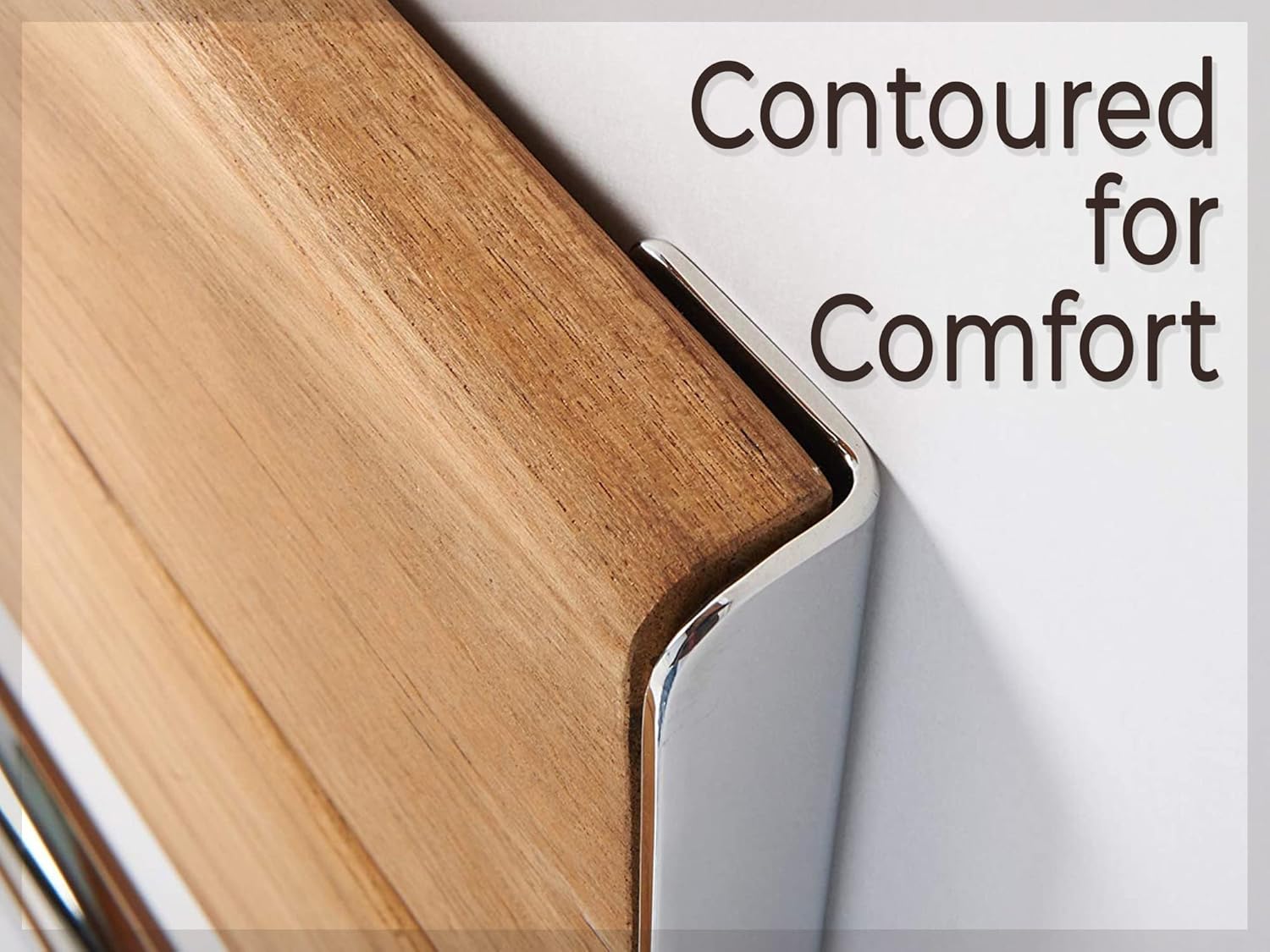 Asiento de ducha de teca, madera de contorno, banco plegable de montaje en pared para ducha interior, asistencia de seguridad ADA, acero inoxidable