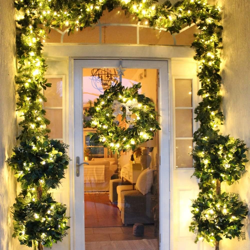 Toodour Luces de Navidad para exteriores, 213 pies, 600 luces LED de Navidad, 8 modos, temporizador, luces parpadeantes de Navidad impermeables para