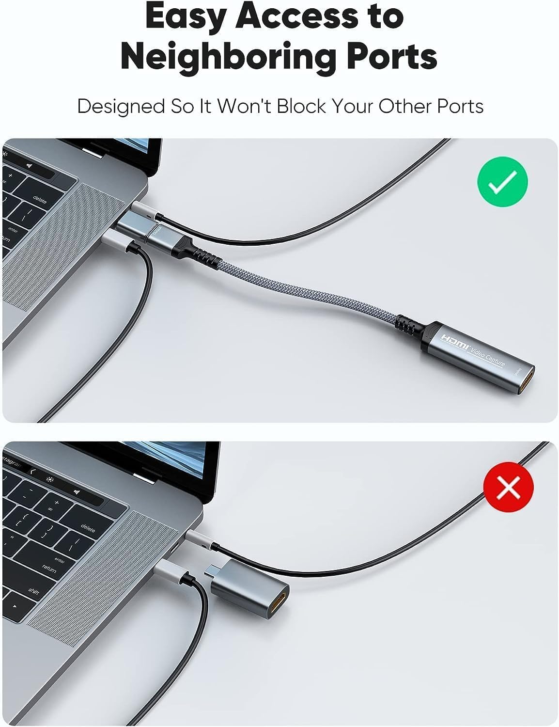 Highwings Tarjeta de captura de video, 4K HDMI a USB ATipo-C 1080P 60FPS dispositivo adaptador de captura de video, captura de video USB para