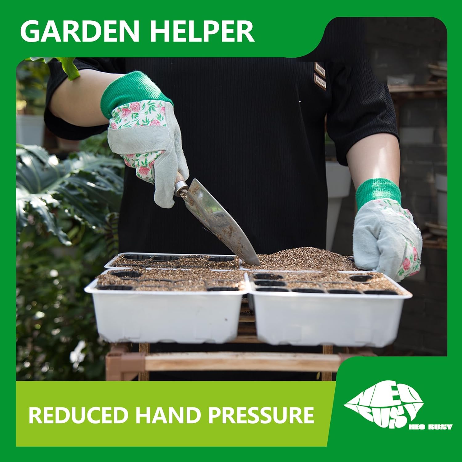 Leather Gardening Gloves for Weeding Working Women, Strong Grip Thorn Proof Gloves Non-Slip
