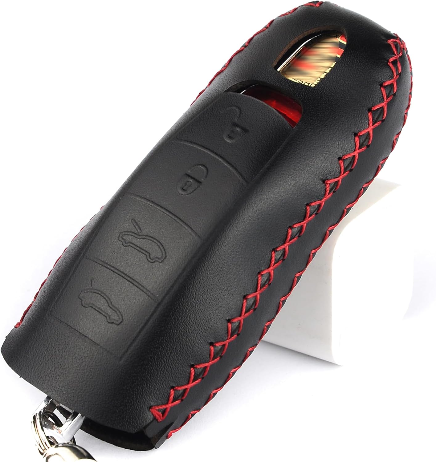 Cadtealir Funda de piel italiana para llavero compatible con Boxster Turbo Porsche Cayenne Panamera Macan Cayman 911